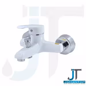 شیر حمام اهرمی سفید کروم آریانا (مدل مرجان)