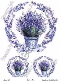 دکوپاژ برنجی(الیافی)دریم آرت کد 1201 طرح لوندر