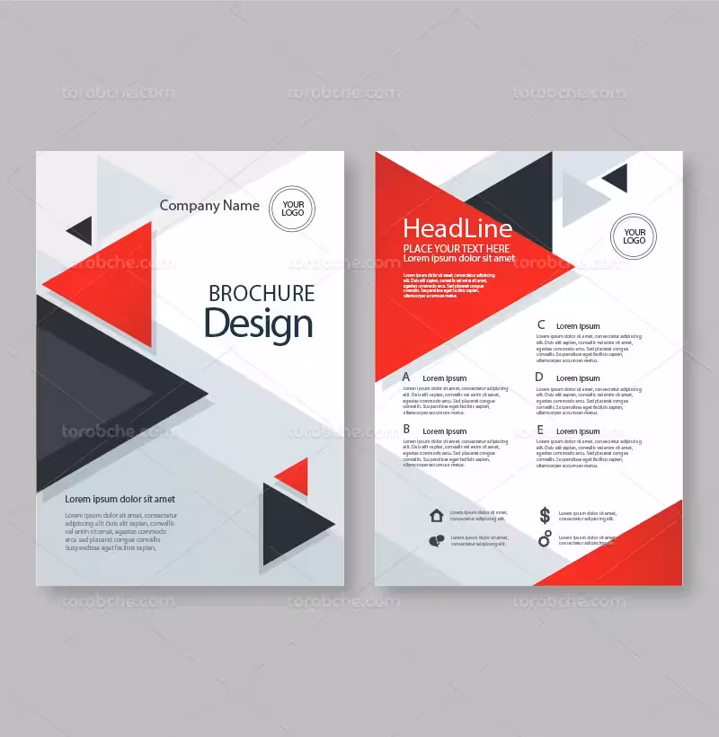 وکتور تراکت کسب و کار قرمز | گرافیک با طعم تربچه