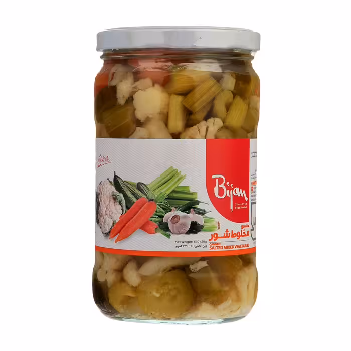 کنسرو مخلوط شور بیژن 670 گرمی