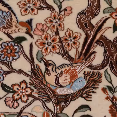 فرش دستبافت یک متری طرح شکارگاهی کد 1402915