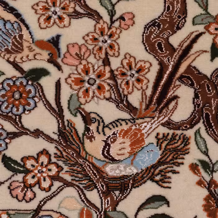 فرش دستبافت یک متری طرح شکارگاهی کد 1402915