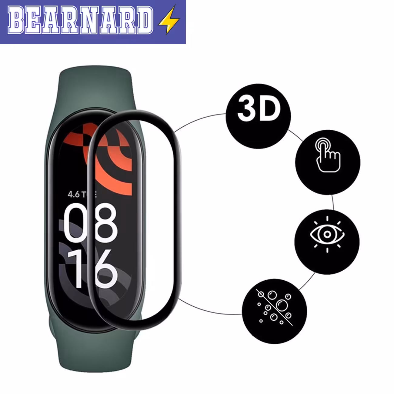محافظ صفحه نمایش نانو برنارد مدل NBR مناسب برای ساعت هوشمند شیائومی Mi Band 4 بسته دو عددی