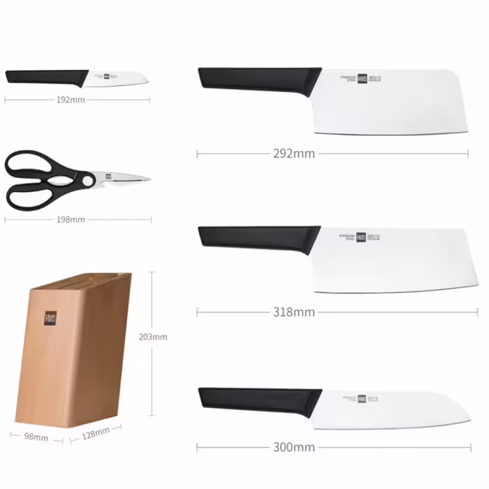 سرویس چاقو آشپزخانه 6 پارچه هوهاو مدل HU0057