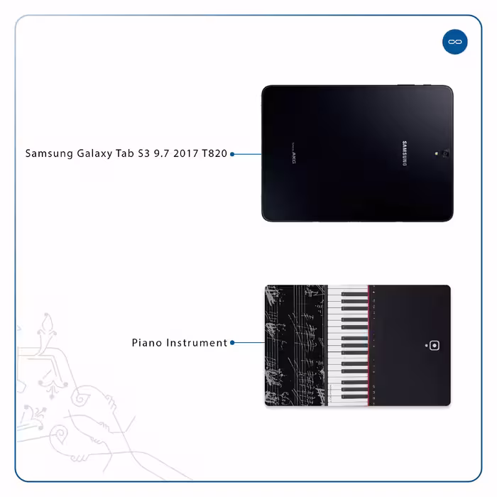 برچسب پوششی ماهوت مدل Piano-Instrument مناسب برای تبلت سامسونگ Galaxy Tab S3 9.7 2017 T820