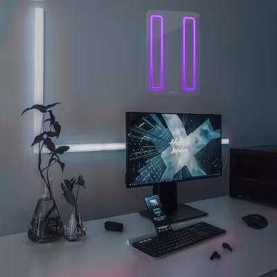 چراغ دیواری نئون دیزاین مدل Pause_PR