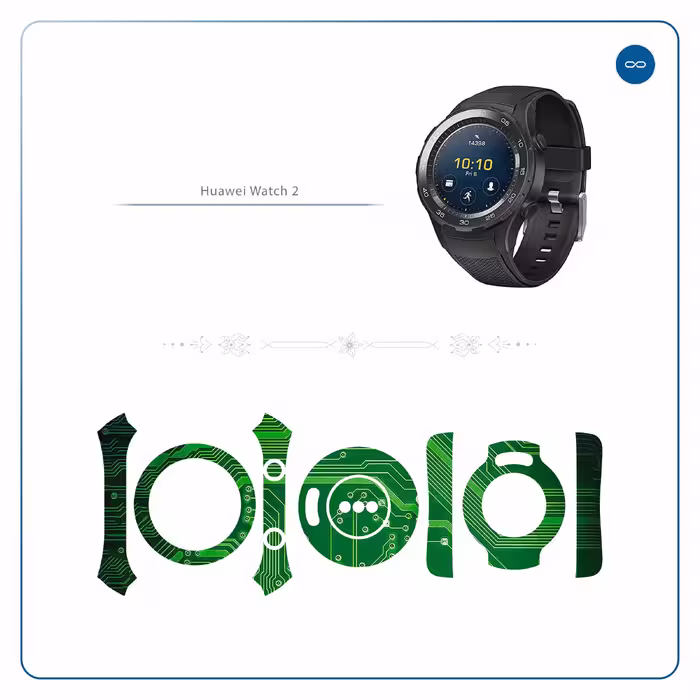 برچسب ماهوت طرح Green-Printed-Circuit-Board مناسب برای ساعت هوشمند هوآوی Watch 2