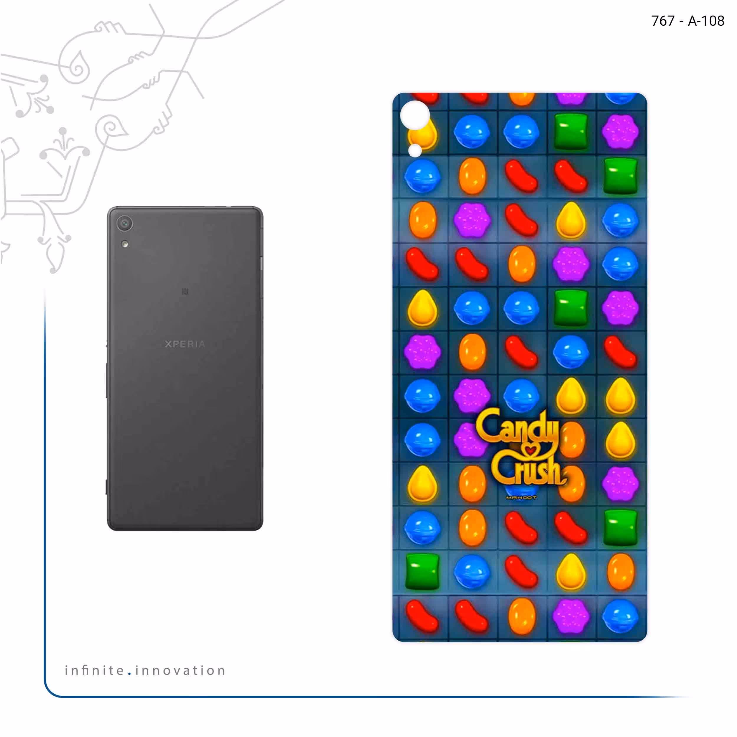 برچسب پوششی ماهوت مدل Candy Crush Game Series مناسب برای گوشی موبایل سونی Xperia XA Ultra