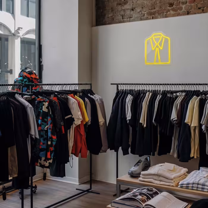 چراغ دیواری نئون دیزاین طرح Men-Clothes_YL
