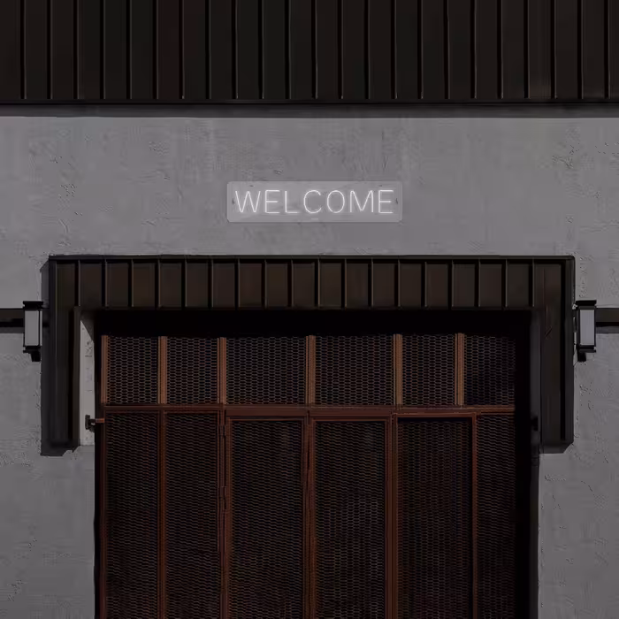 چراغ دیواری نئون دیزاین طرح Welcome_WHT