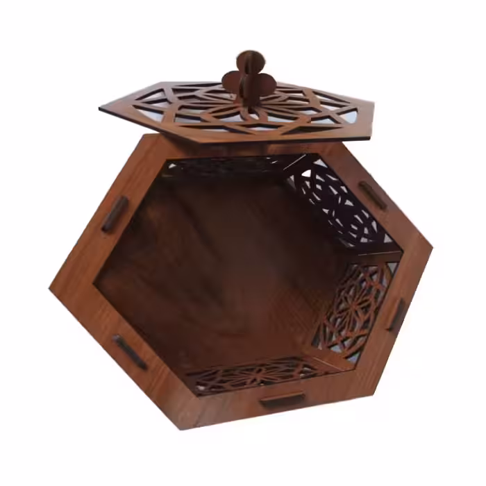 شکلات خوری چوب ارا مدل اسلیمی کد 7206