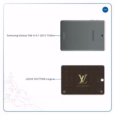 برچسب پوششی ماهوت مدل LOUIS-VUITTON-Logo مناسب برای تبلت سامسونگ Galaxy Tab A 9.7 2015 T550