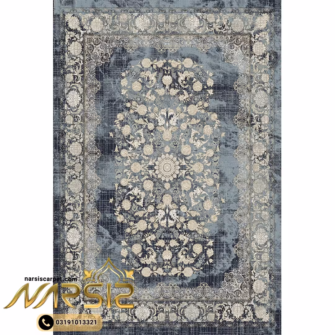 فرشینه فرش طرح سلین رنگ فیلی کد 9079