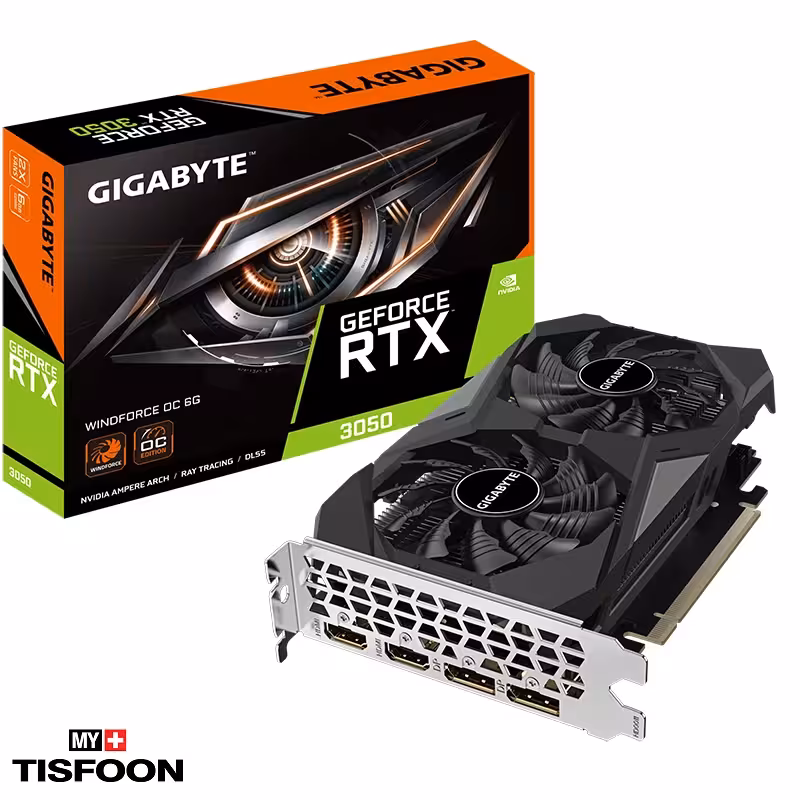 کارت گرافیک گیگابایت مدل GeForce RTX 3050 WINDFORCE OC 6GB
