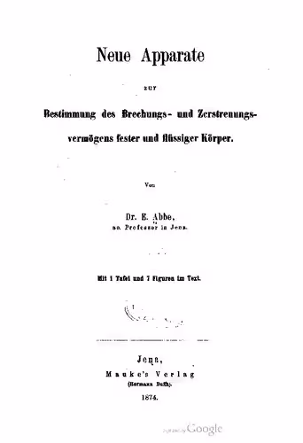 خرید و دانلود نسخه کامل کتاب Neue Apparate zur Bestimmung des Brechungs- und Zerstreuungsvermögens fester und flüssiger Körper