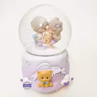 گوی چراغدار موزیکال پمپی برفی دختر و پسر رمانتیک با تدی و هدیه