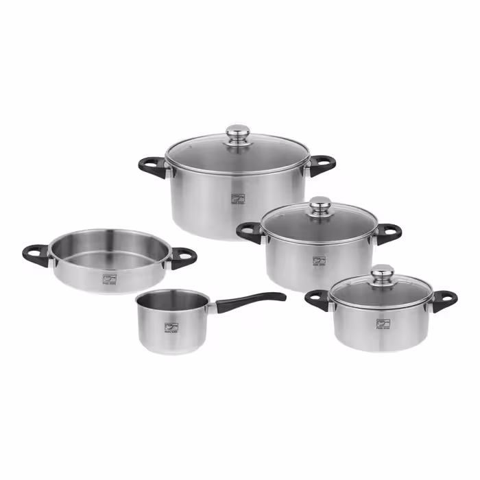 سرویس پخت و پز 8 پارچه پارس استیل مدل سه لایه کد 08 | کالا مکس