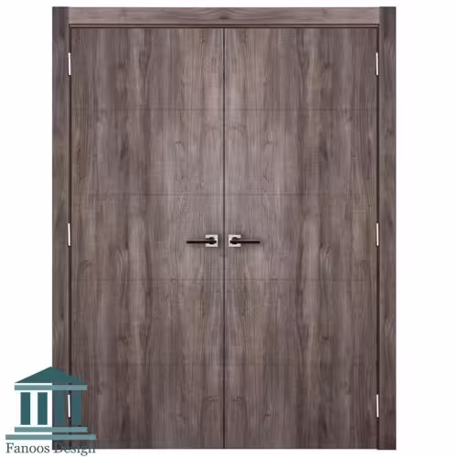 درب اتاق دولنگه MDF با روکش پی وی سی کد 1332