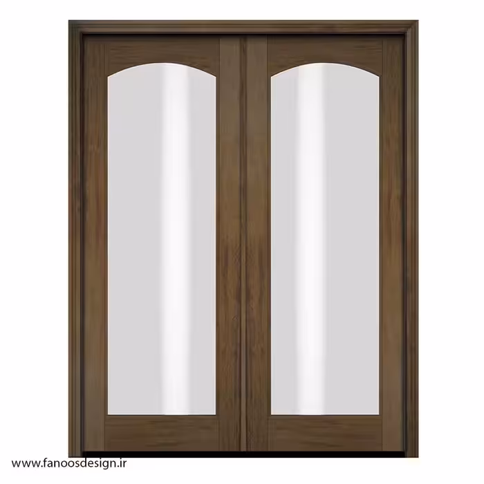 درب داخلی نشیمن با قاب چوبی و شیشه کد 1107