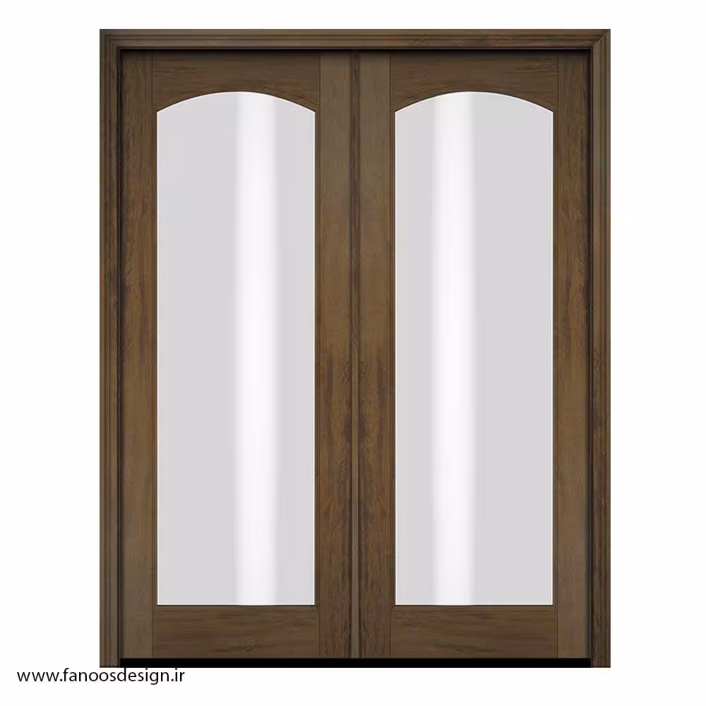 درب داخلی نشیمن با قاب چوبی و شیشه کد 1107