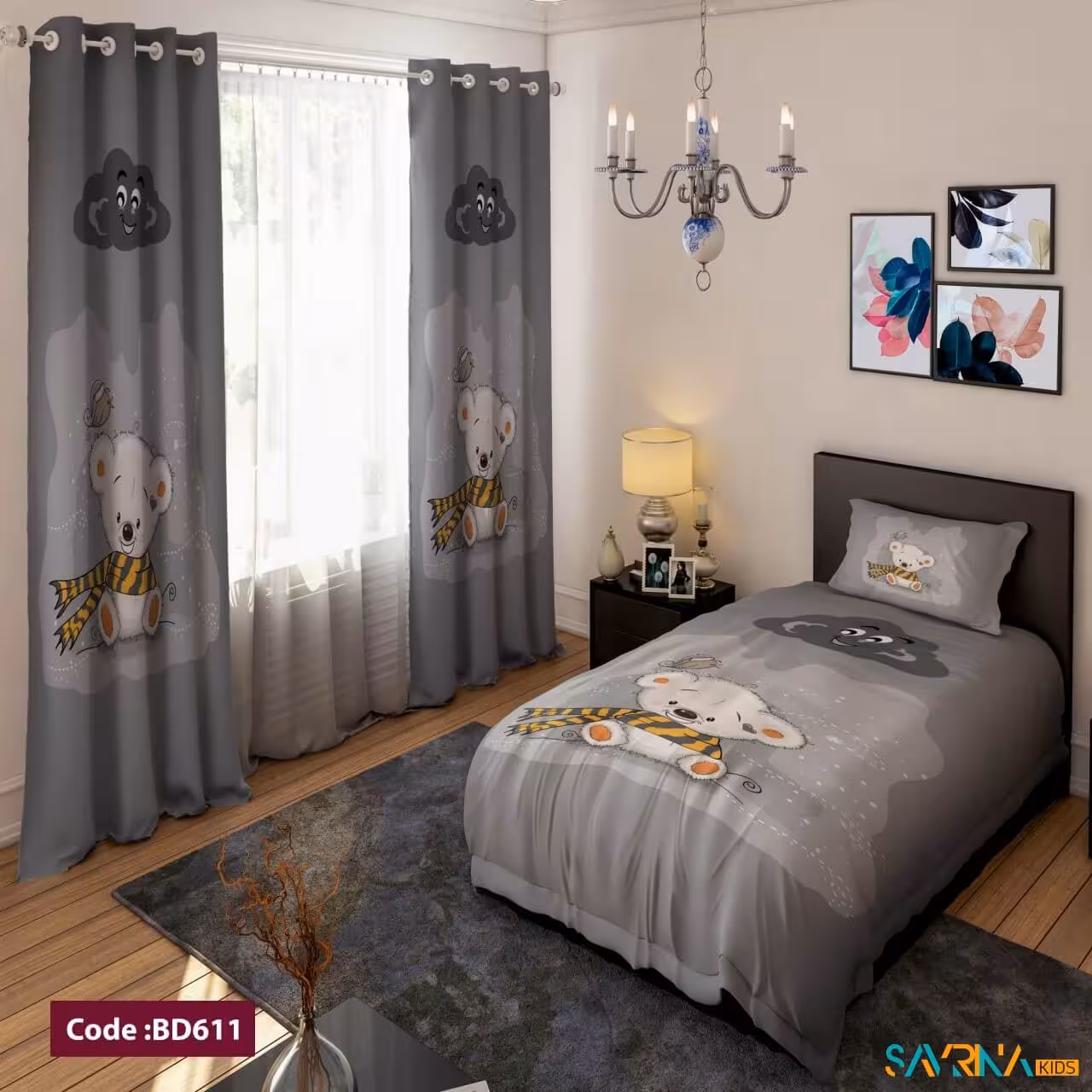 ست اتاق خواب پسرانه طرح تدی تنبل کد BD611