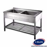 خرید و قیمت سینک دو لگن پرسی صنعتی آیسان - فروشگاه آیسان