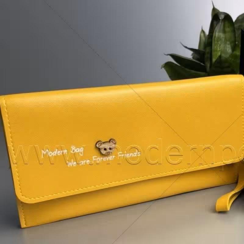 کیف دستی چرم مصنوعی رنگ خردلی کد 10230