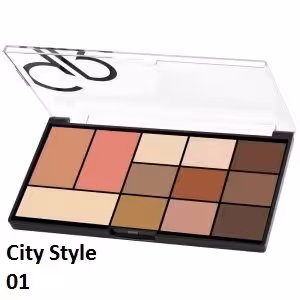 پالت آرایش صورت گلدن رز مدل City Style شماره 01