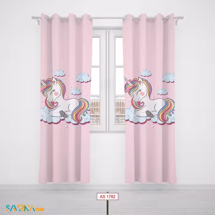 پرده پنلی بچگانه طرح پونی جذاب کد AS1782