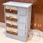 AMIN امین جا سیب پیاز 4 سبد 4 کشو  بغل حصیری خاکستری k383 GRAY-21383