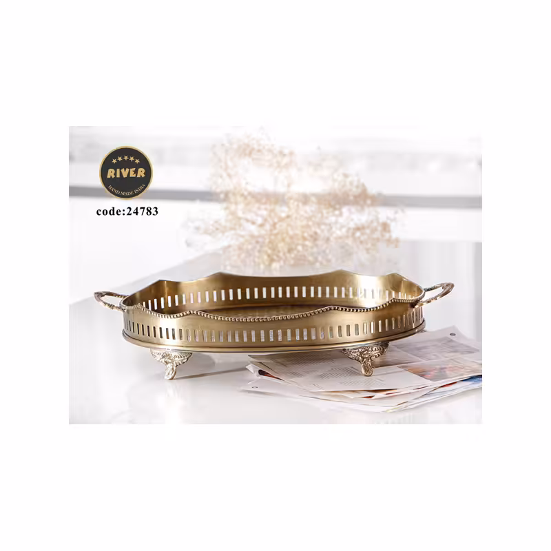 سینی بیضی توری برنجی 24783