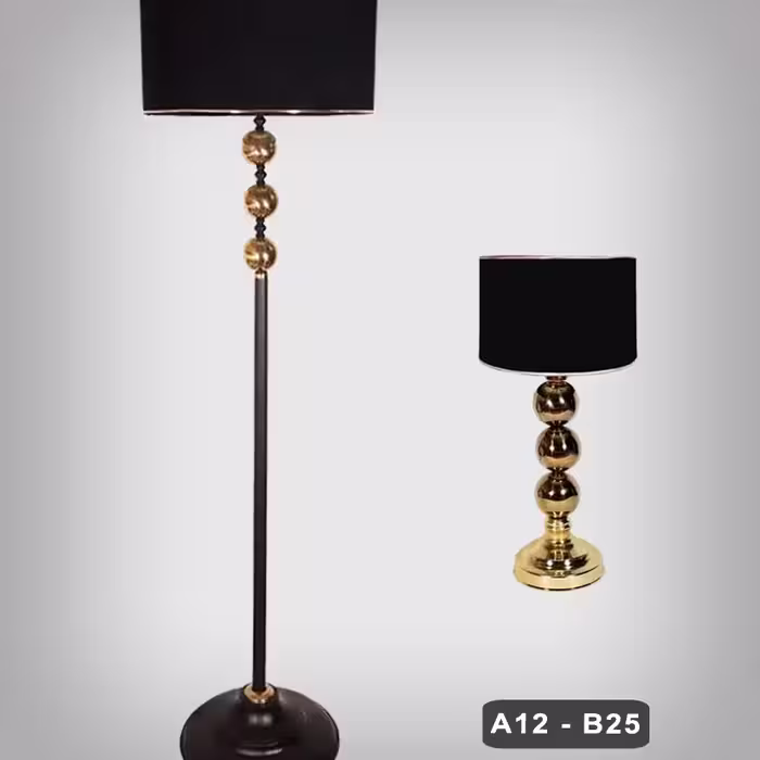ست آباژور ایستاده کنارسالنی و رومیزی استیل  مدل A12-B25