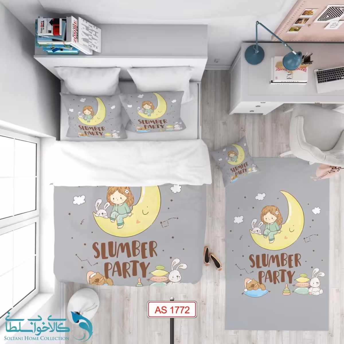 روتختی طرح ماه سایز یکنفره کد A1772