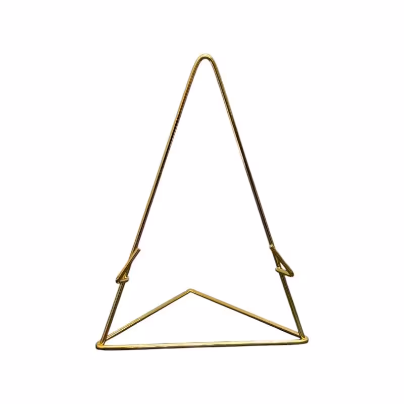 پایه آینه مثلث طلایی قطر 16 ارتفاع 23 سانت