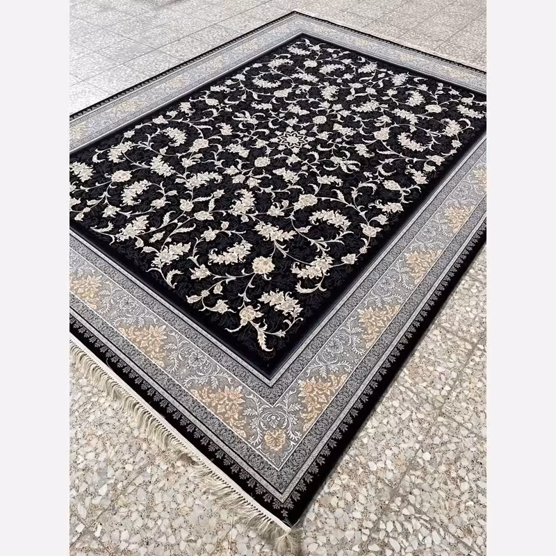 فرش ماشینی کاشان 700شانه12متری طرح نگار سرمه ای(باارسال رایگان)