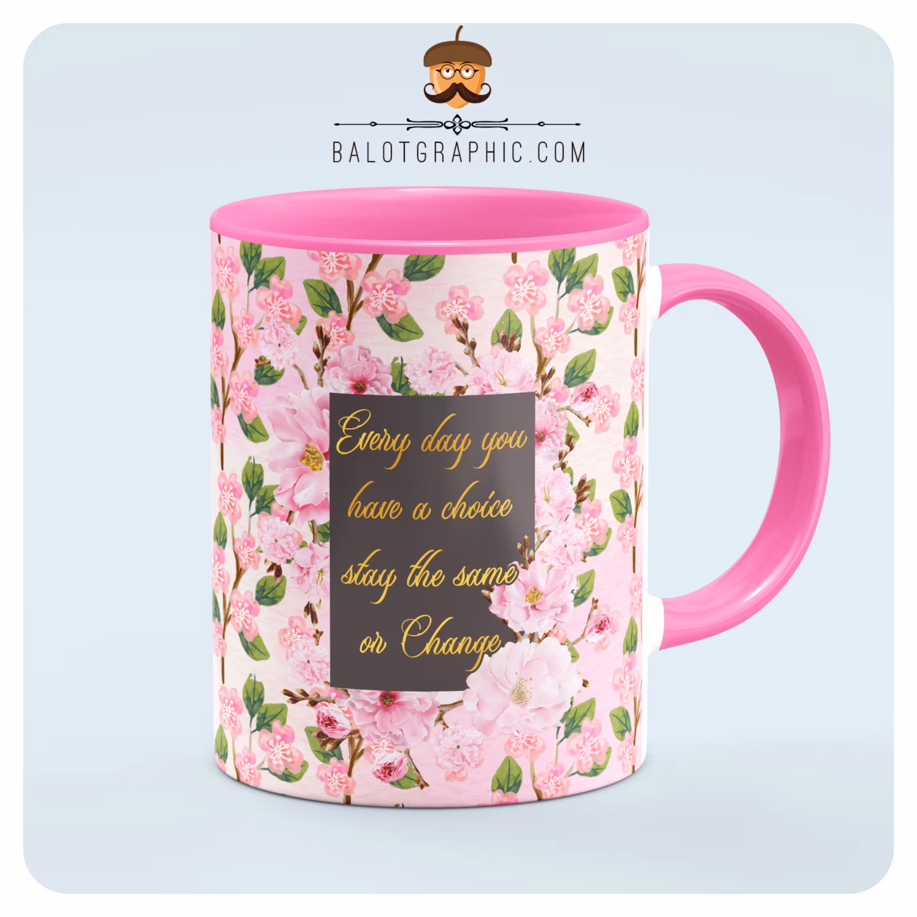 ماگ سرامیکی انگیزشی کد BM023 بلوط گرافیک