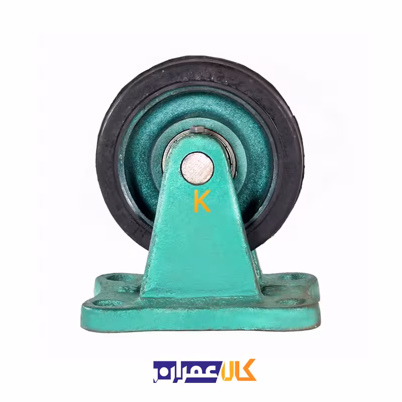 چرخ ثابت چدنی سبز روکش لاستیکی