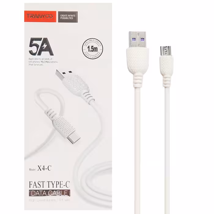 کابل USB به micro-usb ترانیو مدل X4 طول 1.5متر 5آمپر