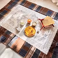 سفره 6 نفره آیسا مدل گل برجسته مستطیل