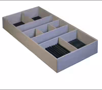 باکس زیور آلات چرم کامپکت داخل کشو سری 1 رنگ خاکی سایز 60 فانتونی کد J644