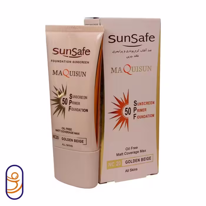 ضدآفتاب کرم پودری و پرایمری SPF50 بژ وانیلی N15 انواع پوست سان سیف
