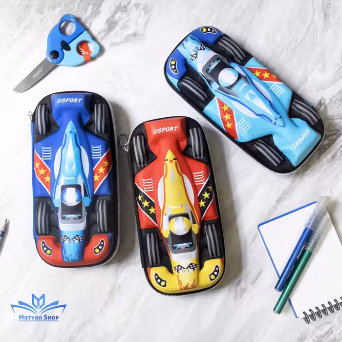 جامدادی کتابی پسرانه طرح ماشین رالی