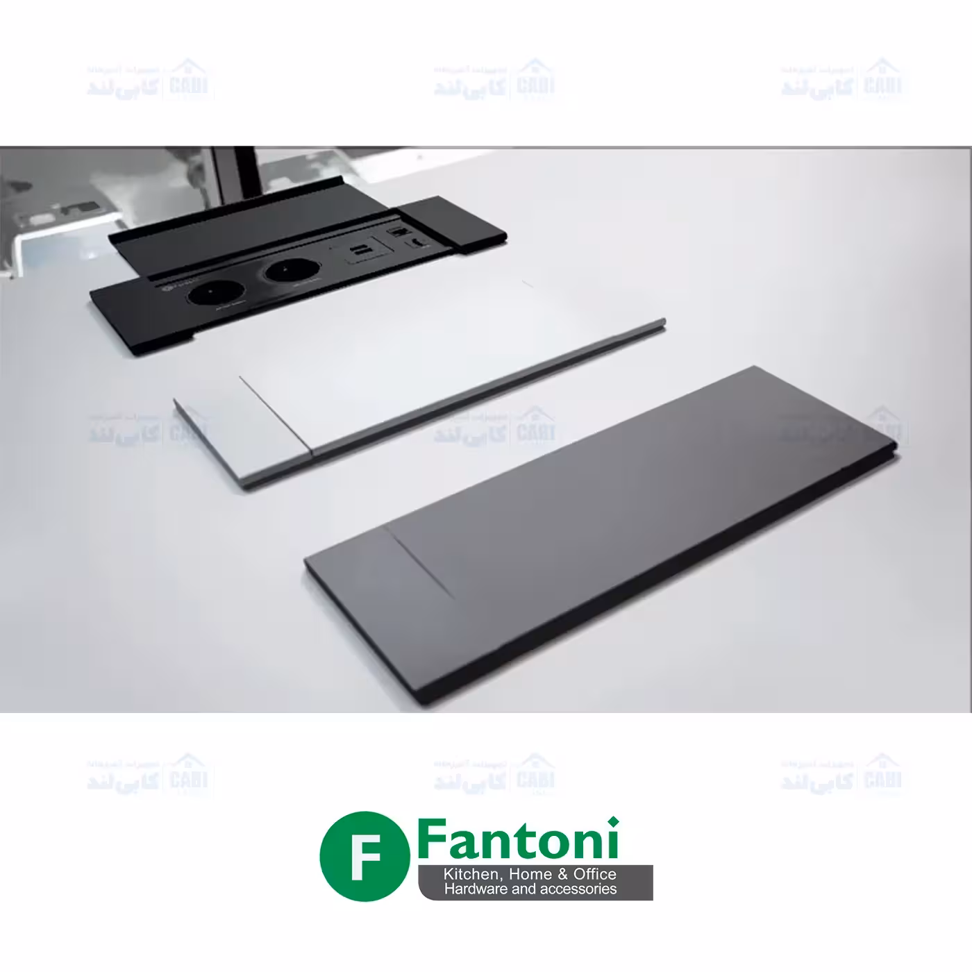 پریز برق مدل آمریکن پلاس با درب فلپ رنگ مشکی فانتونی N412