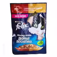 پوچ گربه فلیکس پورینا طعم مرغ و بیف در ژله 75 گرم – روس نویس