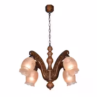 لوستر چوبی مهسا 4 شعله ساده