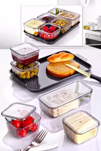 ست ظروف  درب دار صبحانه  -سرویس 5 پارچه  سینی  برند کیولوکس LN-5297