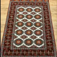 قالیچه دستبافت ترکمن اعلا، 1/5 متری، طرح آینه گل، ارسال رایگان، ریزبافت