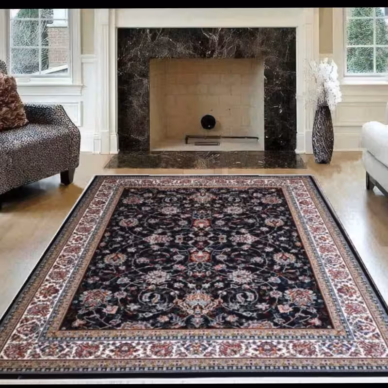 فرش ماشینی بی سی اف (BCF) 440شانه سایز 9متری افشان سرمه ایی