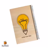 دفتر خط دار چوبی 80 برگ طرح لامپ ایمان (iman)