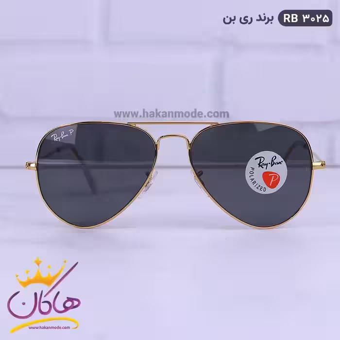 عینک آفتابی ری بن مردانه طلایی مدل RB3025